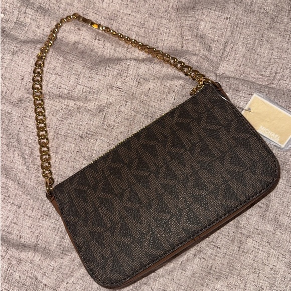 Michael Kors Brown Monogram Shoulder Bag - Picture 2 of 2